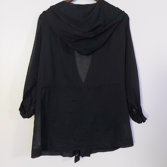 Torrid Black Voile Lightweight Jacket Cinch Waist 00XL US 10 - Picture 10 of 12